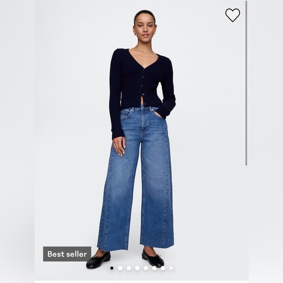 Gap High Rise Stride Wide-Leg Ankle Jeans - Picture 1 of 4
